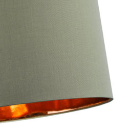 Happy Homewares Olive Green Cotton 20 Floor/pendant Lampshade With Shiny Copper Inner - thumbnail 4