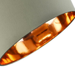 Happy Homewares Olive Green Cotton 20 Floor/pendant Lampshade With Shiny Copper Inner - thumbnail 5