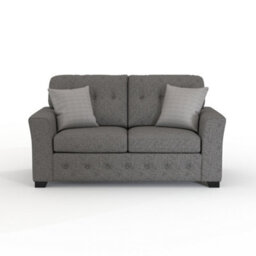 Furnishings For Less UK Hartley Grey 2 Seater Sofa Full Back Tufted Cushions - thumbnail 1