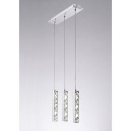 Luminosa Lighting Luminosa Galaxy Linear Pendant 3 Drop Led 6000K 3 X 3W Polished Chrome, Crystal - thumbnail 2