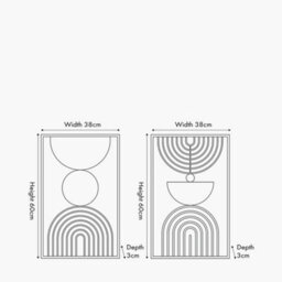 Pacific Lifestyle Set Of 2 Mirrored Black And Gold Metal Wall Art - thumbnail 4