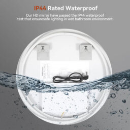 600mm Wall Mounted Round Led Bathroom Mirror With 3 Light Colours, Without Frame - thumbnail 2