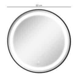 600mm Wall Mounted Round Led Bathroom Mirror With 3 Light Colours, Without Frame - thumbnail 3