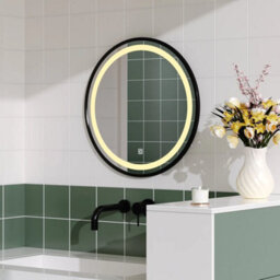 600mm Wall Mounted Round Led Bathroom Mirror With 3 Light Colours, Without Frame - thumbnail 5