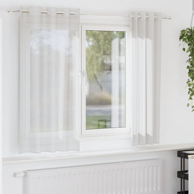 Berkfield Voile Curtains With Grommets 2 Pcs White - image 1