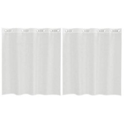 Berkfield Voile Curtains With Grommets 2 Pcs White - thumbnail 2
