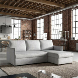 Megan Corner Sofa Bed For Living Room Polyurethane Foam Wave Spring Wooden Frame With Storage 220X90X160Cm Light Grey - thumbnail 2