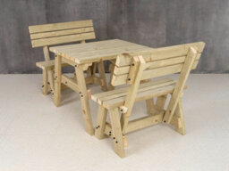 Arbor Garden Solutions Victoria Wooden Picnic Bench And Table Set, Outdoor Dining Set With Backrest (3Ft, Natural Finish) - thumbnail 5