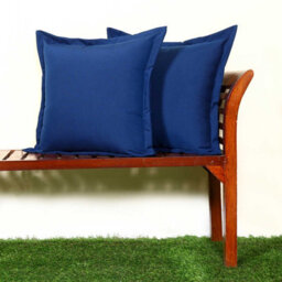 Homescapes Luxury Outdoor Cushions 2 Set, Waterproof Filled Cushion, Soft-Touch, Plain Navy Blue, For Garden And Indoors, 45X45 Cm - thumbnail 2