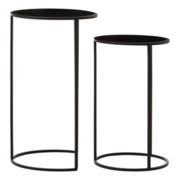 Orsina Avento Set Of Two Round Black Plant Stands - thumbnail 1