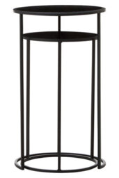 Orsina Avento Set Of Two Round Black Plant Stands - thumbnail 2