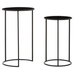 Orsina Avento Set Of Two Round Black Plant Stands - thumbnail 3