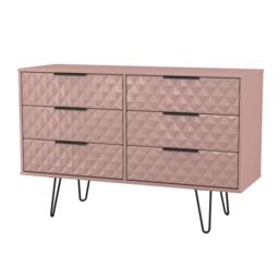 Anzio Matt Kobe Pink No Effect 6 Drawer Chest (H)737mm (W)1130mm (D)395mm - thumbnail 3