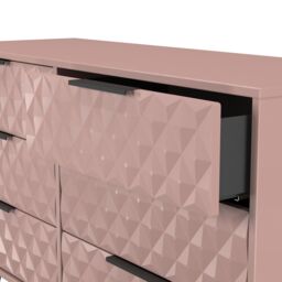 Anzio Matt Kobe Pink No Effect 6 Drawer Chest (H)737mm (W)1130mm (D)395mm - thumbnail 4