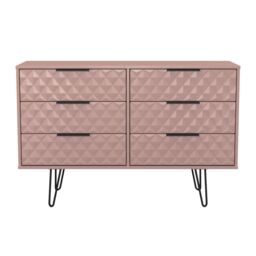 Anzio Matt Kobe Pink No Effect 6 Drawer Chest (H)737mm (W)1130mm (D)395mm - thumbnail 2