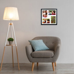 AK Frames 12X12 Black Sleek Multi Photo Frame With White Mount - Holds 4 Apertures (4X) 6X4 Photos - thumbnail 3