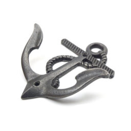Oakcrafts - Antique Cast Iron Anchor Design Double Coat Hook - 135mm High - thumbnail 4