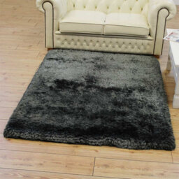 Grey Easy To Clean Plain Handmade , Luxurious , Modern , Plain , Shaggy , Sparkle Rug For Living Room, Bedroom - 160Cm X 230Cm - thumbnail 5
