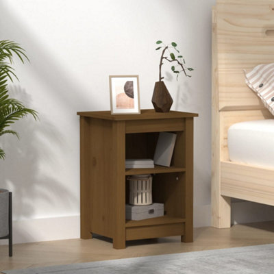 Berkfield Bedside Cabinet Honey Brown 40X35X55 Cm Solid Wood Pine - image 1