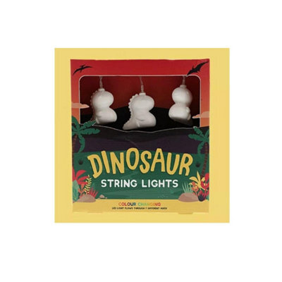 Fizz Creations Dinosaur String Lights Multicolour Led Lights Battery Operated 2M - image 1
