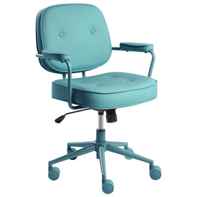 Beliani Desk Chair Paramus Faux Leather Turquoise - image 1