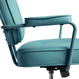 Beliani Desk Chair Paramus Faux Leather Turquoise - thumbnail 6