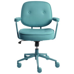Beliani Desk Chair Paramus Faux Leather Turquoise - thumbnail 5