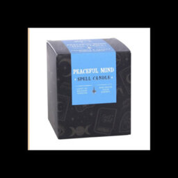 Peaceful Mind Chamomile & Vanilla Scented Candle Blue Glass Spell Candle - thumbnail 5