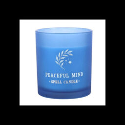 Peaceful Mind Chamomile & Vanilla Scented Candle Blue Glass Spell Candle - thumbnail 3