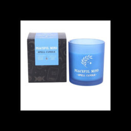 Peaceful Mind Chamomile & Vanilla Scented Candle Blue Glass Spell Candle - thumbnail 2