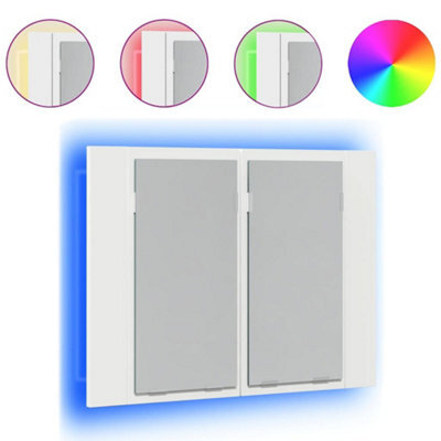 Berkfield Stylish Led Bathroom Mirror Cabinet White 60X12X45 Cm - image 1