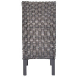 Berkfield Dining Chairs 6 Pcs Brown Kubu Rattan And Mango Wood - thumbnail 5