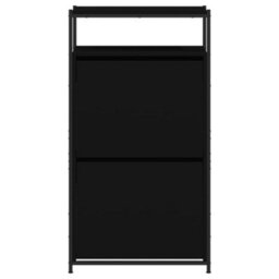Berkfield Shoe Cabinet Black 60X34X112 Cm Engineered Wood - thumbnail 5