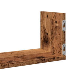 Berkfield Durable Wall Shelves 3 Pcs Old Wood 58X18X18 Cm Engineered Wood - thumbnail 8