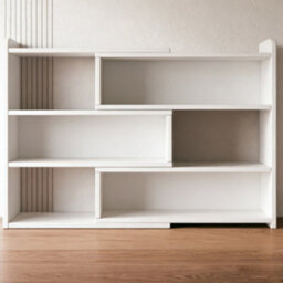 Adjustable White Mdf 4-Tier Extendable Bookcase Shelving Unit - 30-50 X 17 X 80Cm - thumbnail 5