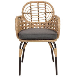 Beliani Set Of 2 Garden Chairs With Cushions Pratello Pe Rattan Natural - thumbnail 6