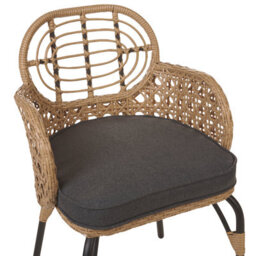 Beliani Set Of 2 Garden Chairs With Cushions Pratello Pe Rattan Natural - thumbnail 8