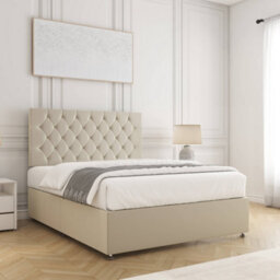 Bsspoke Mia Divan Bed Cream Plush Velvet With 24Inch Headboard No Drawers No Mattress In Single Double King Super King 4Ft - thumbnail 3
