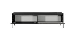 Arte Senne Modern Large Tv Cabinet (H)530mm (W)1870mm (D)400mm - Black Matt With Trendy Fluted Fronts - thumbnail 4