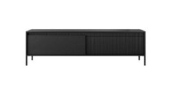 Arte Senne Modern Large Tv Cabinet (H)530mm (W)1870mm (D)400mm - Black Matt With Trendy Fluted Fronts - thumbnail 3