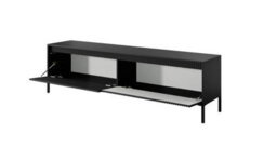 Arte Senne Modern Large Tv Cabinet (H)530mm (W)1870mm (D)400mm - Black Matt With Trendy Fluted Fronts - thumbnail 2