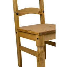 Mercers Furniture Corona Dining Chairs X2 Pair Slat Ladder Back Solid Wood Pine Wooden Chairs With Mexican Styling - thumbnail 3