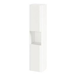 GoodHome Nevado Tall Matt White Bathroom Double Column Cabinet (H)160Cm (W)35Cm - thumbnail 1