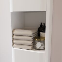 GoodHome Nevado Tall Matt White Bathroom Double Column Cabinet (H)160Cm (W)35Cm - thumbnail 8