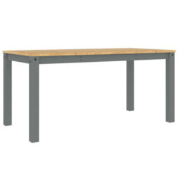 Berkfield Dining Table Panama Grey 160X80X75 Cm Solid Wood Pine - thumbnail 2