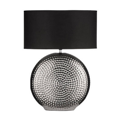 Orsina Functional Small Hammered Chrome Finish Table Lamp, Elegant Lamp On The Table For Livingroom, Decorative Lamp - image 1
