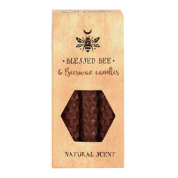 Set Of 6 Brown Beeswax Spell Candles For Stability & Family - thumbnail 2