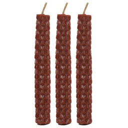 Set Of 6 Brown Beeswax Spell Candles For Stability & Family - thumbnail 4