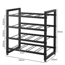 Levede 16 Bottle Wine Rack Countertop Wine Storage Organiser 4 Tier Metal - thumbnail 4