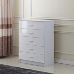 Homcom High Gloss 3 Trio Wardrobe Set Drawers Bedroom Furniture Chest Bedside - thumbnail 7